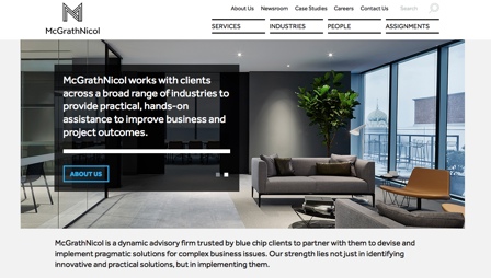 Screenshot of the McGrathNicol website