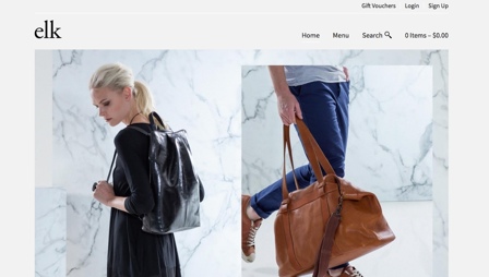 Screenshot of the Elk website