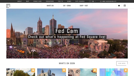 Screenshot of the Federation Square website