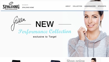 Screenshot of the Spalding Women website