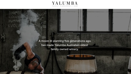 Screenshot of the Yalumba website