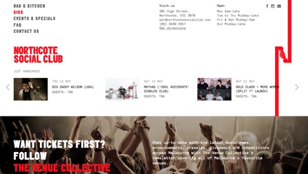 Screenshot of the Northcote Social website