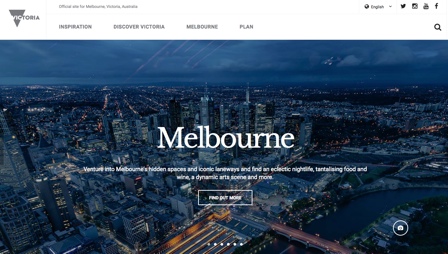 Screenshot of the Visit Victoria website